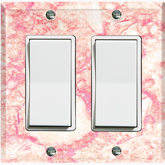 Metal Light Switch Plate Outlet Cover (Image of Marble Pink MAR063)