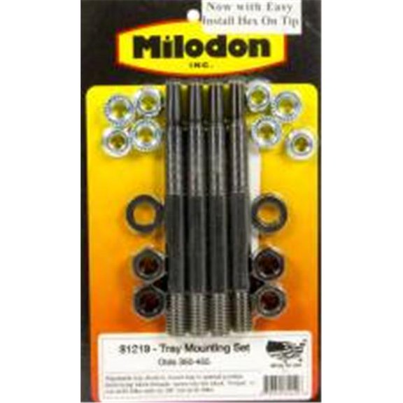 Milodon 81219 Black Oxide Steel Windage Tray Stud Kit for Oldsmobile V8