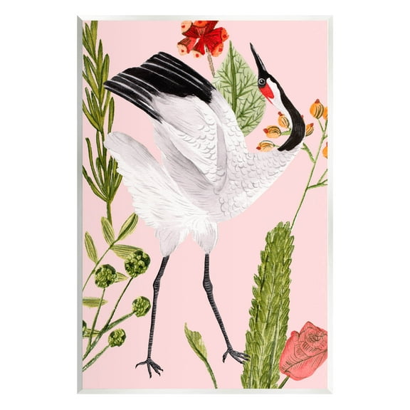 Stupell Industries Tropical Crane Bird Botanicals Graphic Art Unframed Art Print Wall Art, Design by Melissa Wang