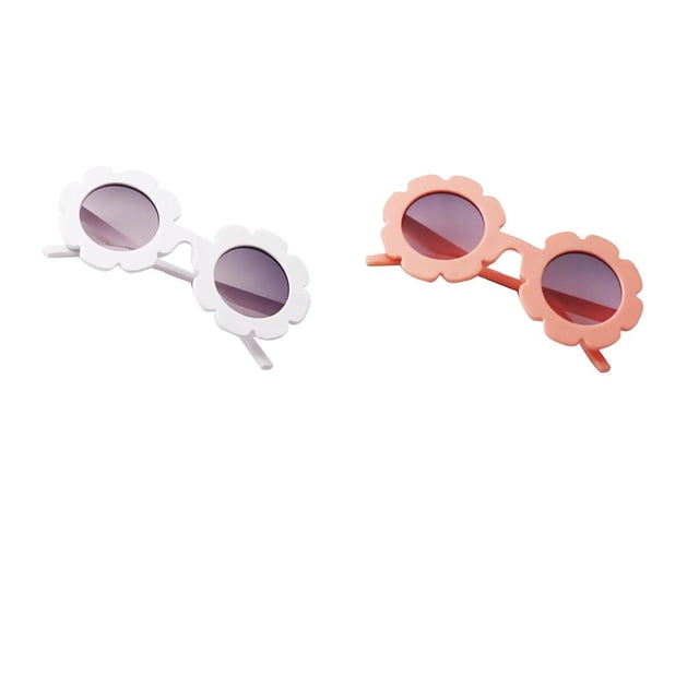 Gafas de sol UV400 redondas de flores para bebés, y niñas de 2 piezas BLANCO + Luz perfke Gafas de sol para niños