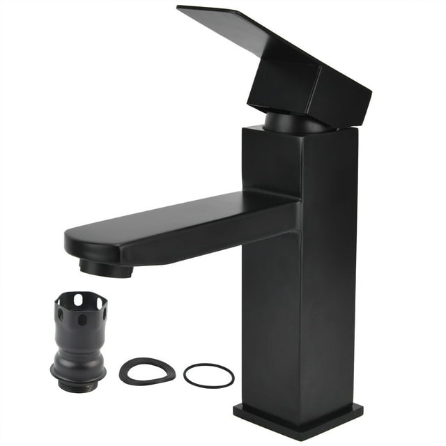 Grifo mezclador de agua fría y caliente de acero inoxidable M32 304 con mango largo para baño
