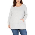 thumbnail image 1 of Style & Co. Suéter de punto acanalado para mujer, gris, 3X, 1 of 1