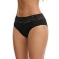 thumbnail image 4 of INSPIRE CHIC Women's Lace Underpants Mid Waisted Soft Breathable Briefs Underwear S Black, 4 of 4