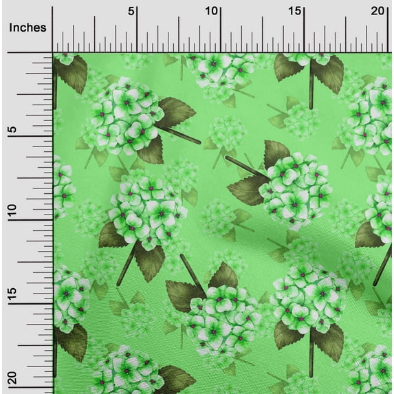 oneOone Cotton Cambric Lime Green Fabric Florals Sewing Craft Projects Fabric Prints By Yard 42 Inch Wide-42A