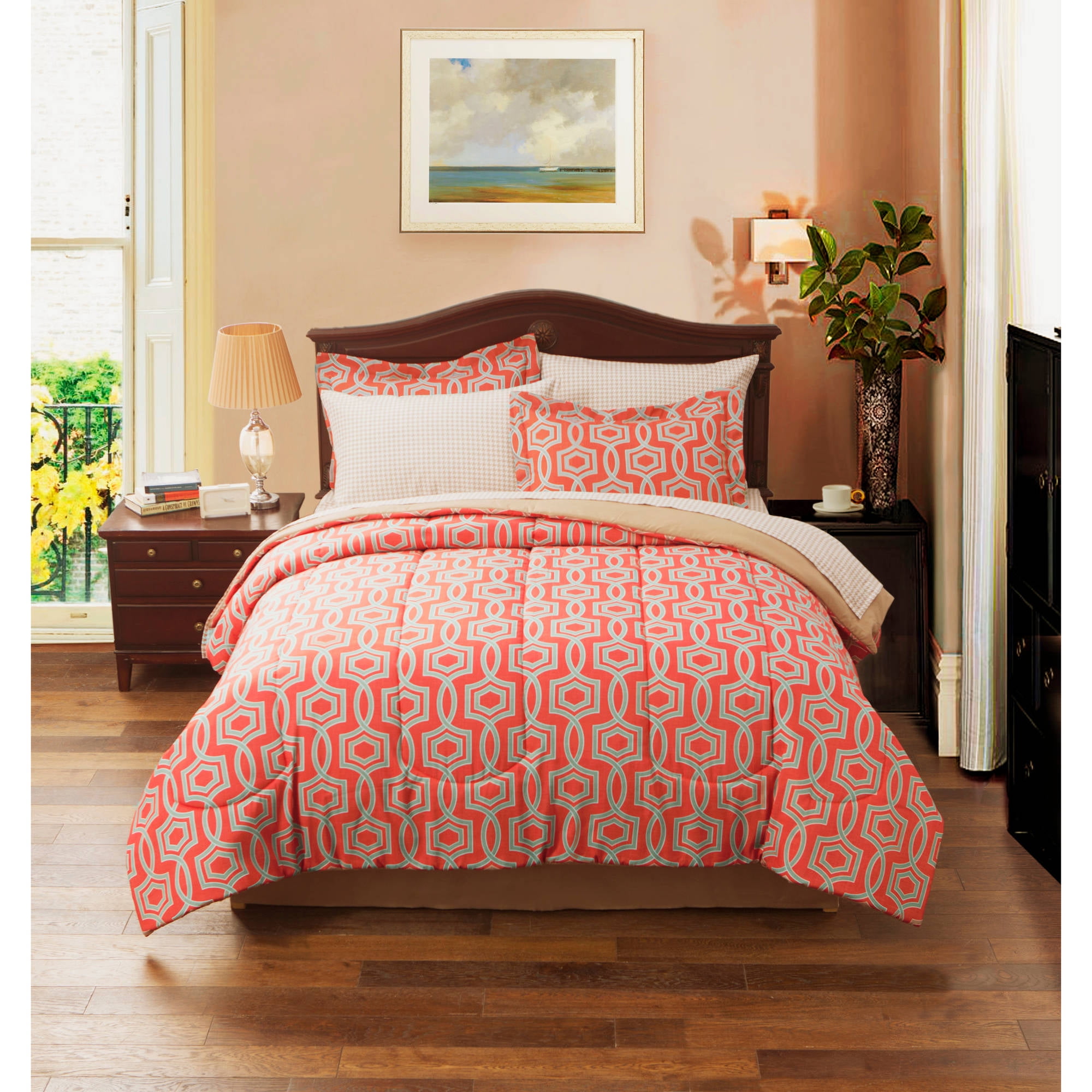 Addison Orange Biab King 102x90 Set Walmart Com