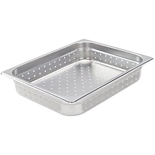 Winco SPJH202PF, 21/2Inch HalfSize Perforated Steam Pan, 22 Gauge