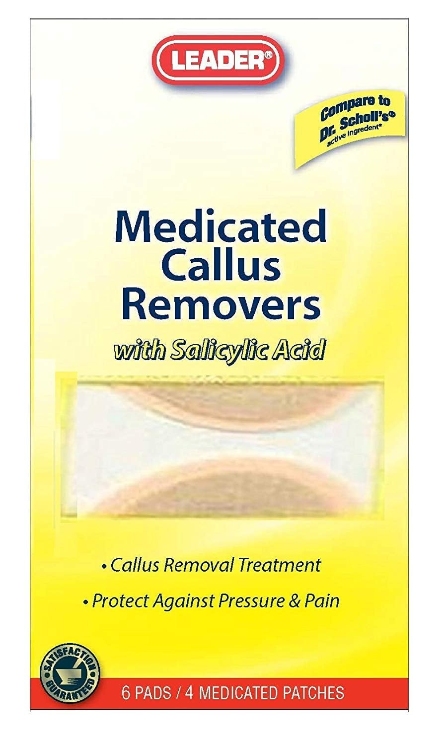 Leader Medicated Callus Removers 6 Pads 4 Medicated Patches
