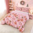 thumbnail image 3 of Erosebridal Xmas Gingerbread Full Size Comforter Sets, Cartoon Christmas Tree Bedding Comforter Set, Pink White, Pink Reversible, 3pcs, 1 Comforter and 2 Pillowcases, 3 of 7