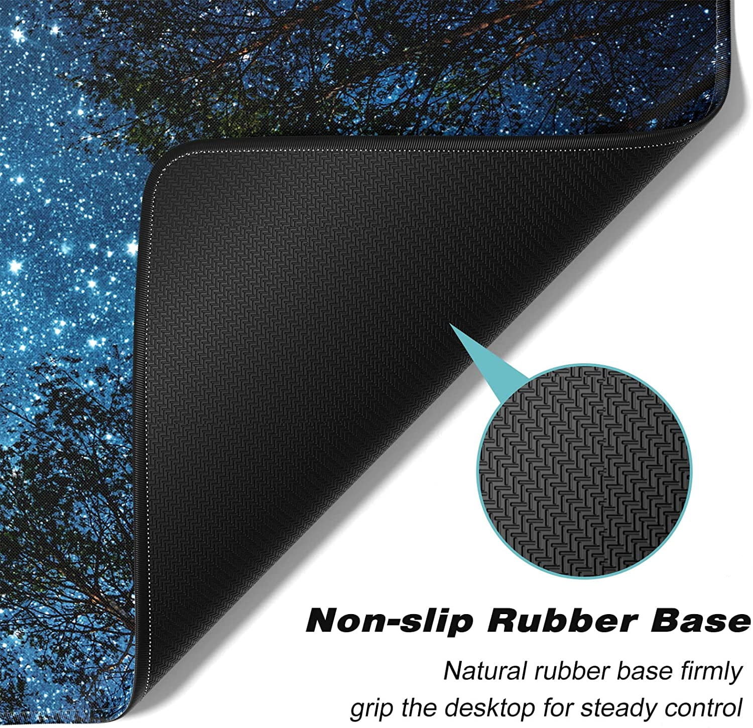 Extended Large Mouse Pad, XXL Gaming Desk Pad 31.5 x 15.7 Inch, Big Computer Keyboard Mousepad, Waterproof Mouse Mat with Stitched Edges and Non-Slip Base for Office Gaming, Galaxy Tree