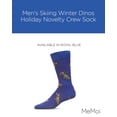 thumbnail image 2 of MeMoi Men's Skiing Winter Dinos Holiday Novelty Crew Sock - Mens - Male, 10-13, Royal Blue, 2 of 7