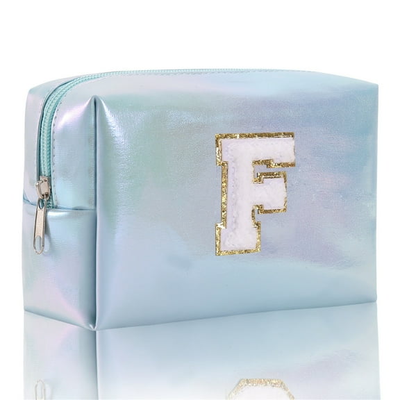 Spacious Embroidered Alphabet Makeup Bag for Travel Storage and Toiletries Versatile Handbag and Cosmetic