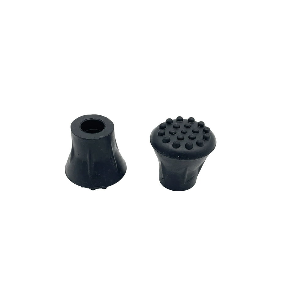 1/2" Extra Grip Black Rubber Replacement Cane Tips 2 Pack Walmart