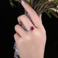 thumbnail image 3 of Jewelrypalace Love Heart Cupid Arrow 2.2ct Heart Cut Ruby Color Cubic Zirconia Cocktail Ring 925 Sterling Silver, 3 of 6