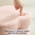 thumbnail image 6 of Ornavo Home Pink Boucle Storage Ottoman Cube – Flower-Shaped Footstool with Hidden Storage, Faux Teddy Fur Foot Rest for Living Room, Bedroom & Dorm, 12" Inch, 6 of 8