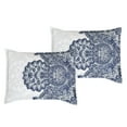 thumbnail image 2 of 7-Pieces Blue and White Paisley Comforter Set King Size Estime Medallion Bedding, 2 of 7