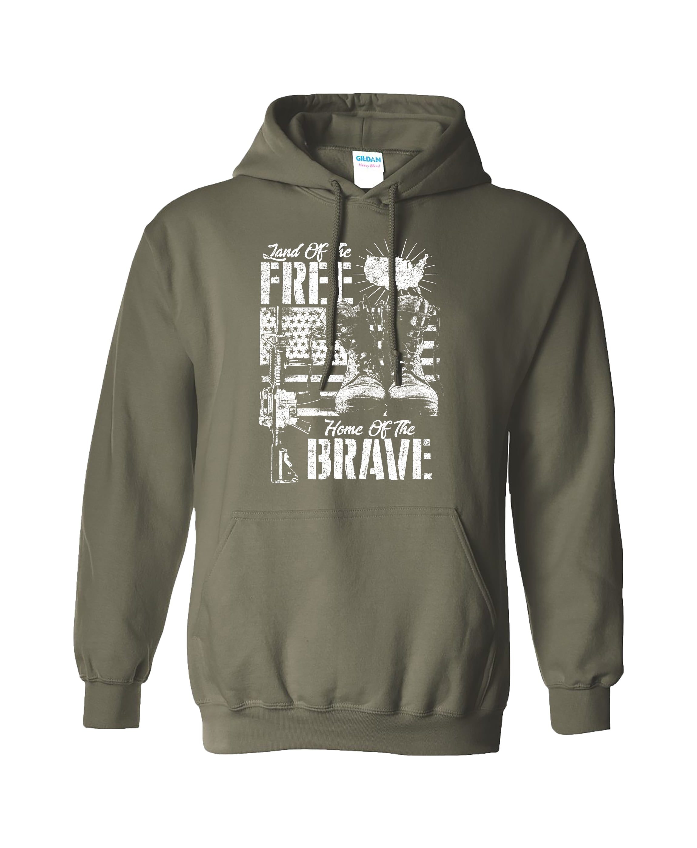 U.S Military Land of the Free Home of the Brave Hooded Sweatshirt - Bild 20 von 33
