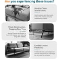 thumbnail image 5 of LAZZO 73" Faux Leather Couch, 3-Seater Sofa with USB Charging Ports and Tufted Armrests for Living Room and Office, Black, 5 of 8