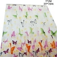 thumbnail image 3 of 2 Pcs de Rideaux Papillons Imprimés Rose Vif Polyester (2X Rideaux), 3 of 6