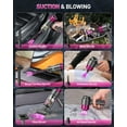 thumbnail image 4 of EYYA - Aspiradora de Coche de Mano sin Cable, 15000 PA, aspiradora de Coche de Alta Potencia y Plumero de Aire, Mini aspiradora portátil 4 en 1 con luz LED, aspiradora de Mano para Coche, Oficina en, 4 of 5