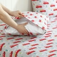 thumbnail image 2 of Winter Nights Cotton Flannel Sheet Set, Queen, Red Truck, 2 of 5