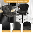 thumbnail image 5 of S-HOME Set of 2 Modern Ergonomic Faux Leather Upholstered Bar Chairs with 360° Swivel Adjustable Height for Home Bar or Kitchen Island Seating, Black, 5 of 9