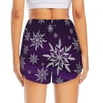 thumbnail image 4 of Uemuo Snowflake Gradient Purple Pattern Women's Athletic Shorts High Waisted Running Shorts with Liner Pockets Gym Elastic Workout Shorts-Small, 4 of 9
