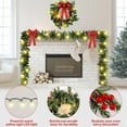 thumbnail image 3 of Extra Long 15ft Christmas Garland with 100 LED Lights Artificial Pine Prelit Lighted Christmas Outdoor Indoor Decorations Xmas Holiday Stairs Railing Mantle Door Decor(Pine Cone Garland) – S, 3 of 7
