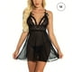 thumbnail image 1 of Vestido de dormir sexy para mujer Conjunto de lencería en V profundo Conjunto de ropa interior Camisón, Negro, M Vogacara XX000095-04, 1 of 7