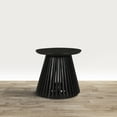 thumbnail image 3 of Ridge 20 Inch Handcrafted Mango Wood Round End Side Table Slatted Flared Base Black - Saltoro Sherpi, 3 of 7