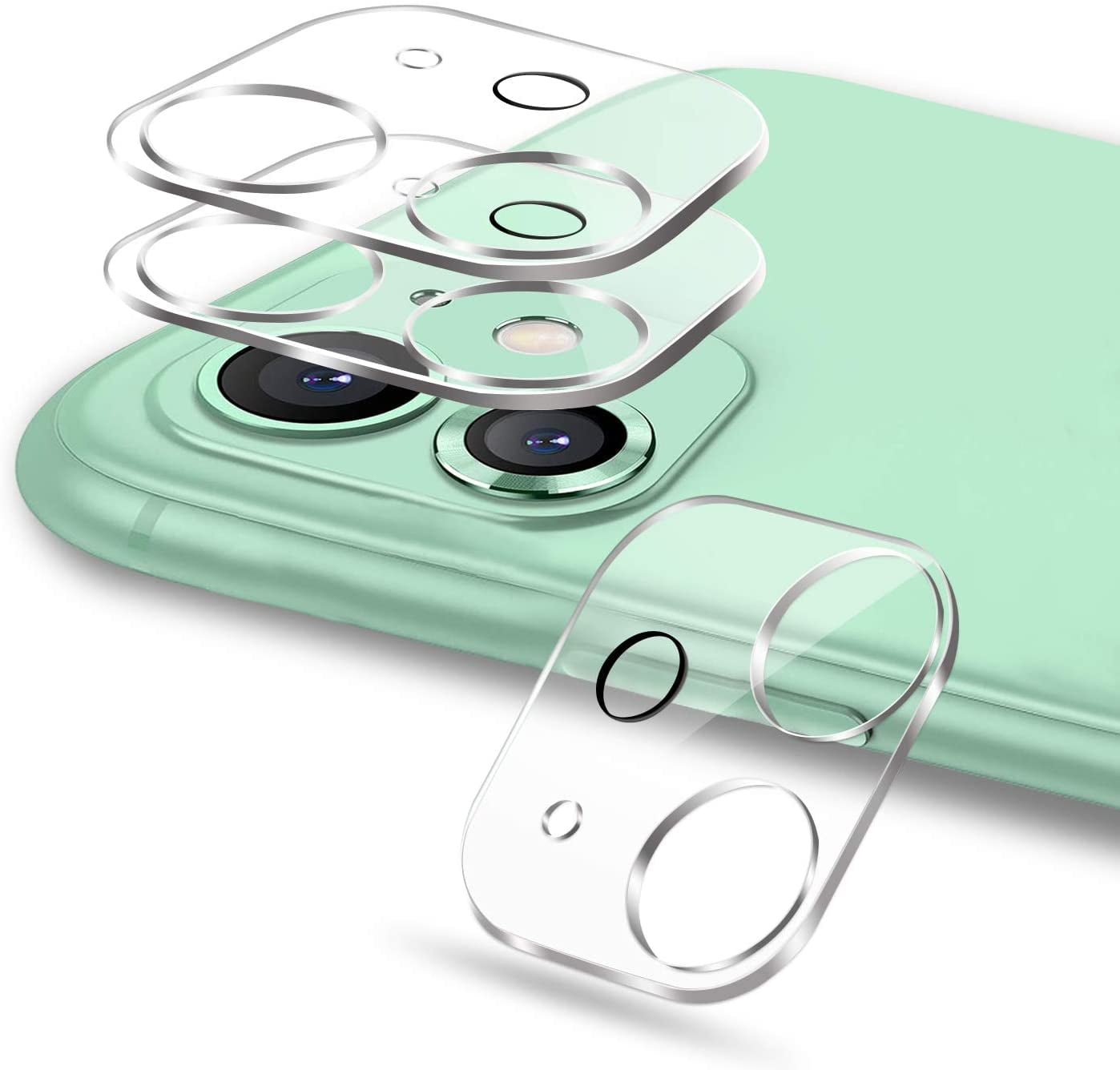 [3-Pack] For Rear Camera Lens of iPhone 11 Tempered Glass Screen Protector, 9H, Anti-Scratch, Anti-Bubble, Anti-Fingerprint By NoCaze {Compatible for iPhone 11}