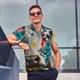 thumbnail image 4 of Fotbe Colorful Graffiti Cow Camiseta Polo de Golf para Hombre con Estampado – Camisa Deportiva Transpirable con Cuello Abotonado-3X-Large, 4 of 6