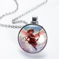 thumbnail image 2 of Cupid Glass Design Circular Pendant Necklace - Elegant Statement Piece for Women, 2 of 5