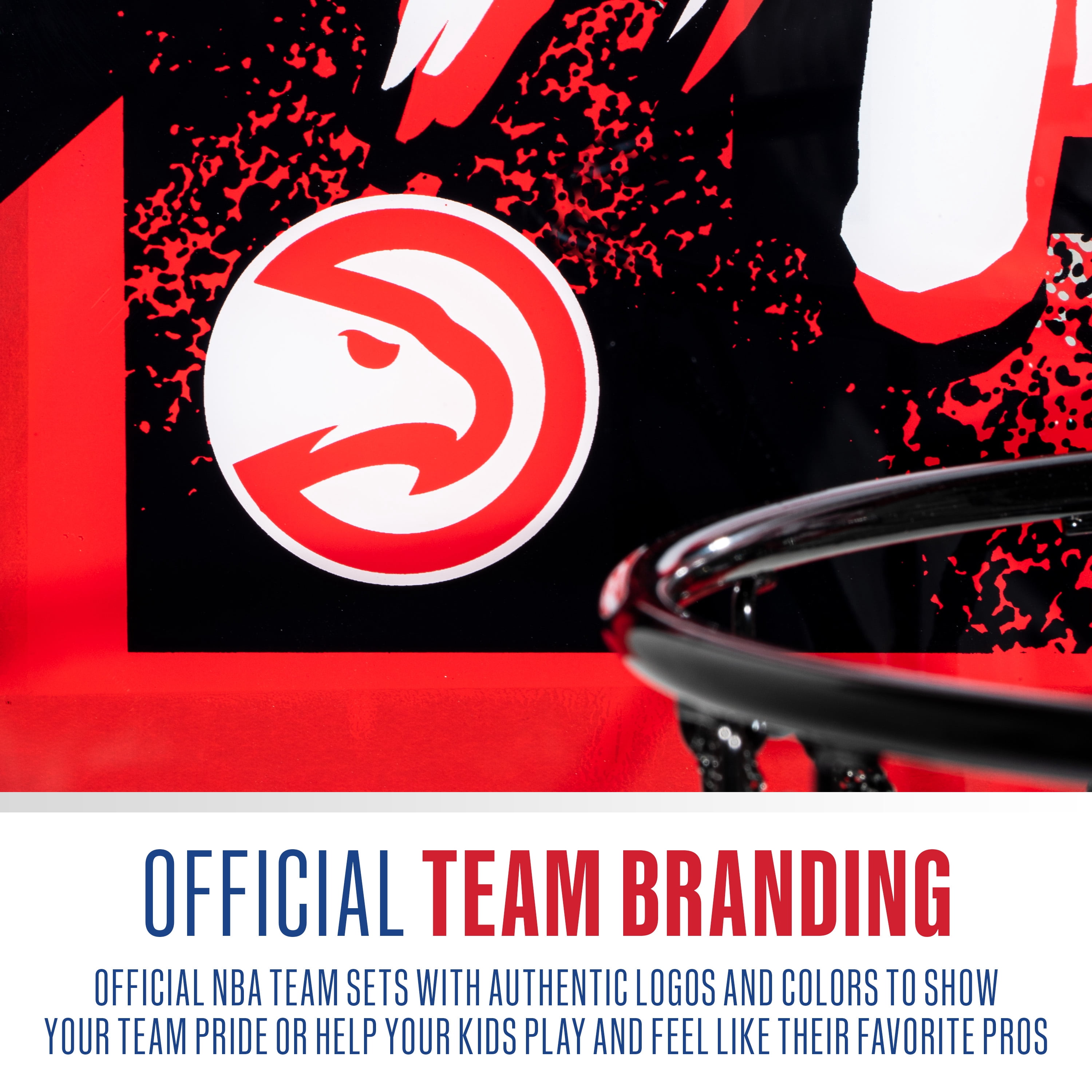 Franklin Sports NBA Atlanta Hawks Over the Door Basketball Hoop - Kids Indoor Basketball Hoop with Mini Basketball - NBA Fan Shop Mini Hoop for Bedroom + Office - Over the Door Mini Hoop Set