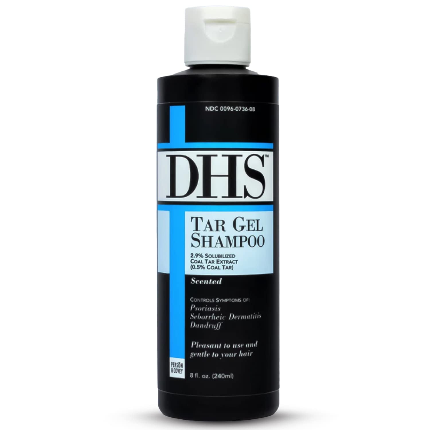 DHS Tar Gel Shampoo Treat Psoriasis & Seborrheic Dermatitis, Scented, 8