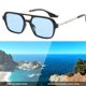 thumbnail image 4 of Gafas de sol cuadradas retras de la moda simple de las gafas de sol huecas del haz doble, hechas de PC, 4 of 5