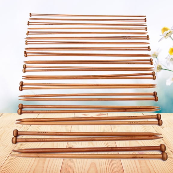 ORDDIART Knitting Needle Beginner 36Pcs Set Chocolate Color Carbonized For Handicraft Enthusiasts