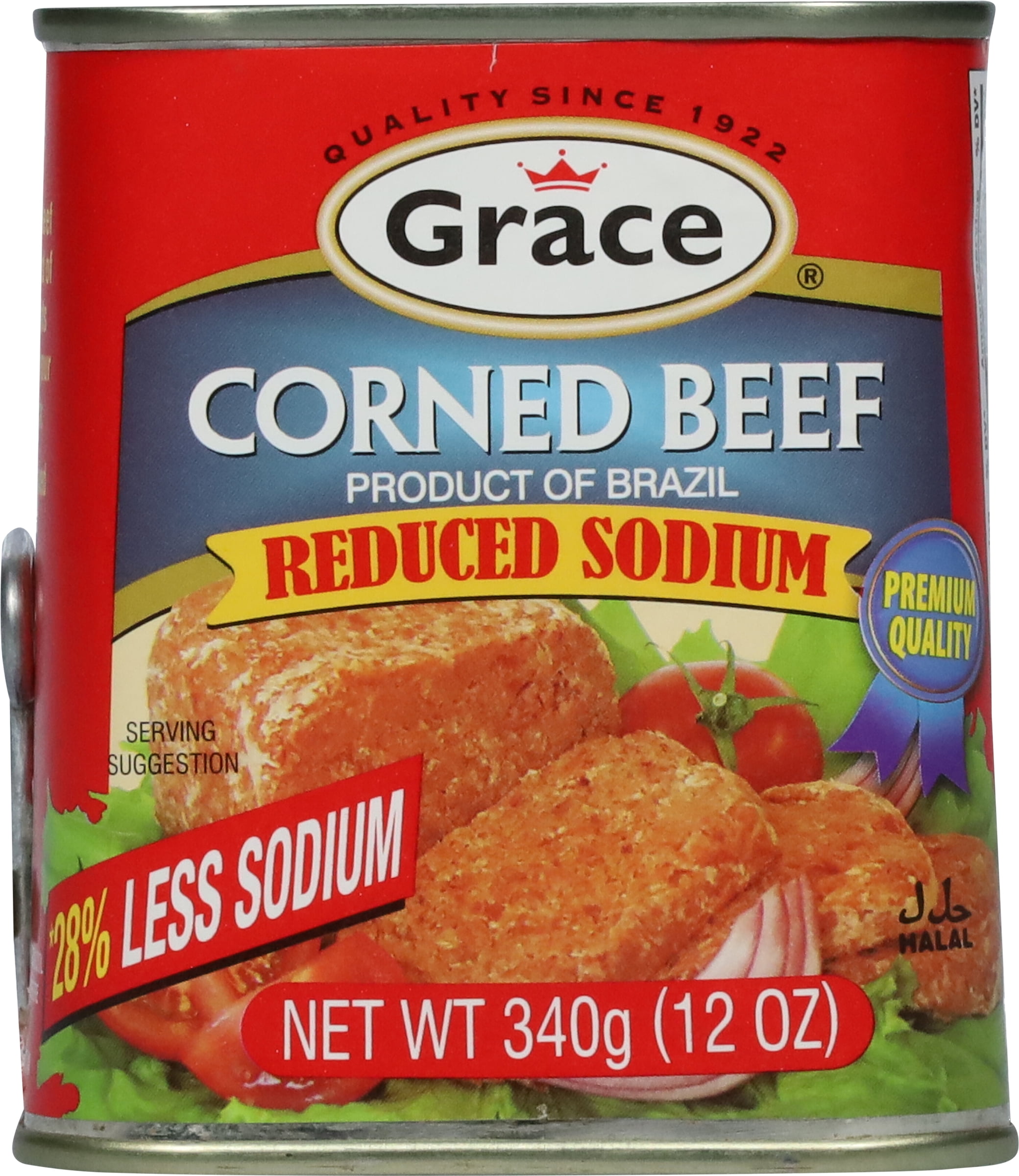 (2 pack) Grace Corn Beef, Reduced Sodium, 12 oz Can