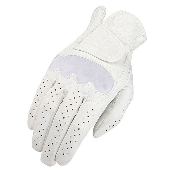 53HE 10 Size Heritage Spectrum Show Horse Riding Equestrian Glove Leather White