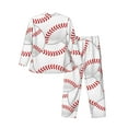 thumbnail image 2 of Kll Baseballs Sleepwear Mens Flannel Pajamas,Long Cotton Pj Set, 2 of 9