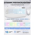 thumbnail image 2 of Wireless Keyboard and Mouse Combo, Rechargeable 4000mAh, RGB Backlit, Full Size Keyboard with Wrist Rest & Phone Holder, Quiet 2.4GHz Wireless, USB-A/C for Windows – Black, 2 of 9