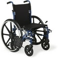 thumbnail image 3 of Medline Hybrid Wheelchair + Transport Chair, Swing Away Footrests & Removable Desk-Length Arms, 300 lb. Weight Capacity, Blue Frame, 3 of 8