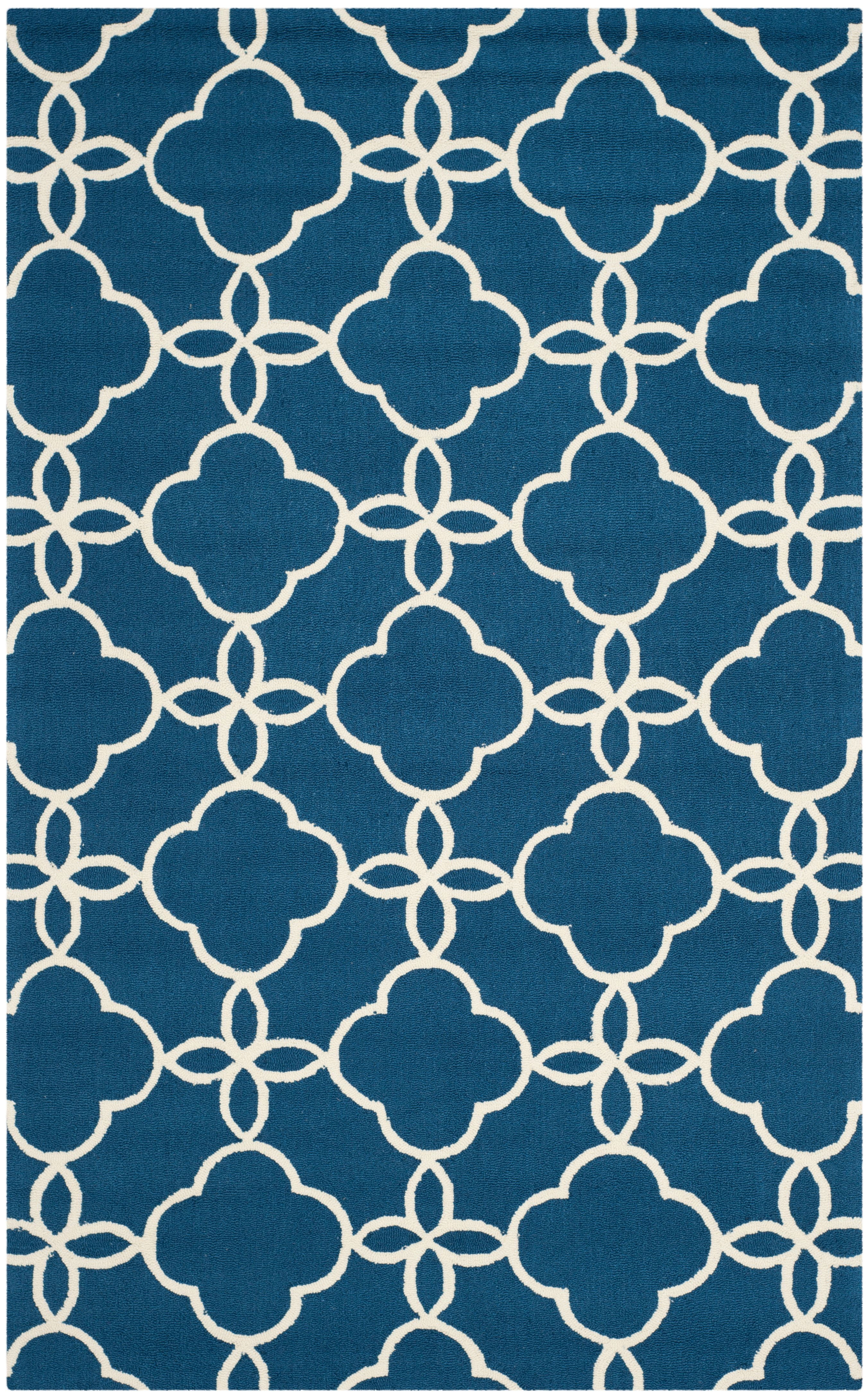 SAFAVIEH Four Seasons Vaska Geometric Area Rug, Navy/Ivory, 5' x 8'