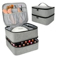 thumbnail image 1 of Estuche organizador de esmaltes de uñas con almacenamiento de luz ultravioleta, organizador de cosméticos profesional para juego de esmaltes de uñas (gris), 1 of 5