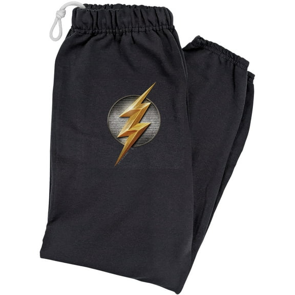 Justice League Movie Flash Logo Unisex Jogger Sweatpants for Men and Women, Black, Small