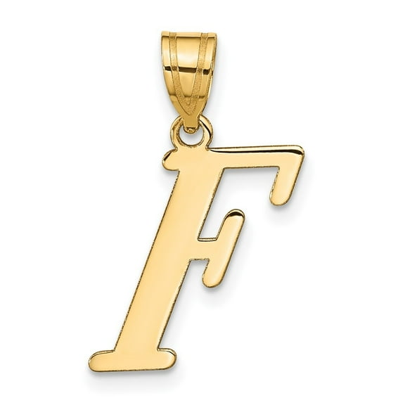 Auriga Fine Jewelry 14K Yellow Gold Letter F Initial Pendant for Women