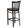 thumbnail image 4 of BizChair Black School House Back Metal Restaurant Barstool - Walnut Wood Seat, 4 of 7