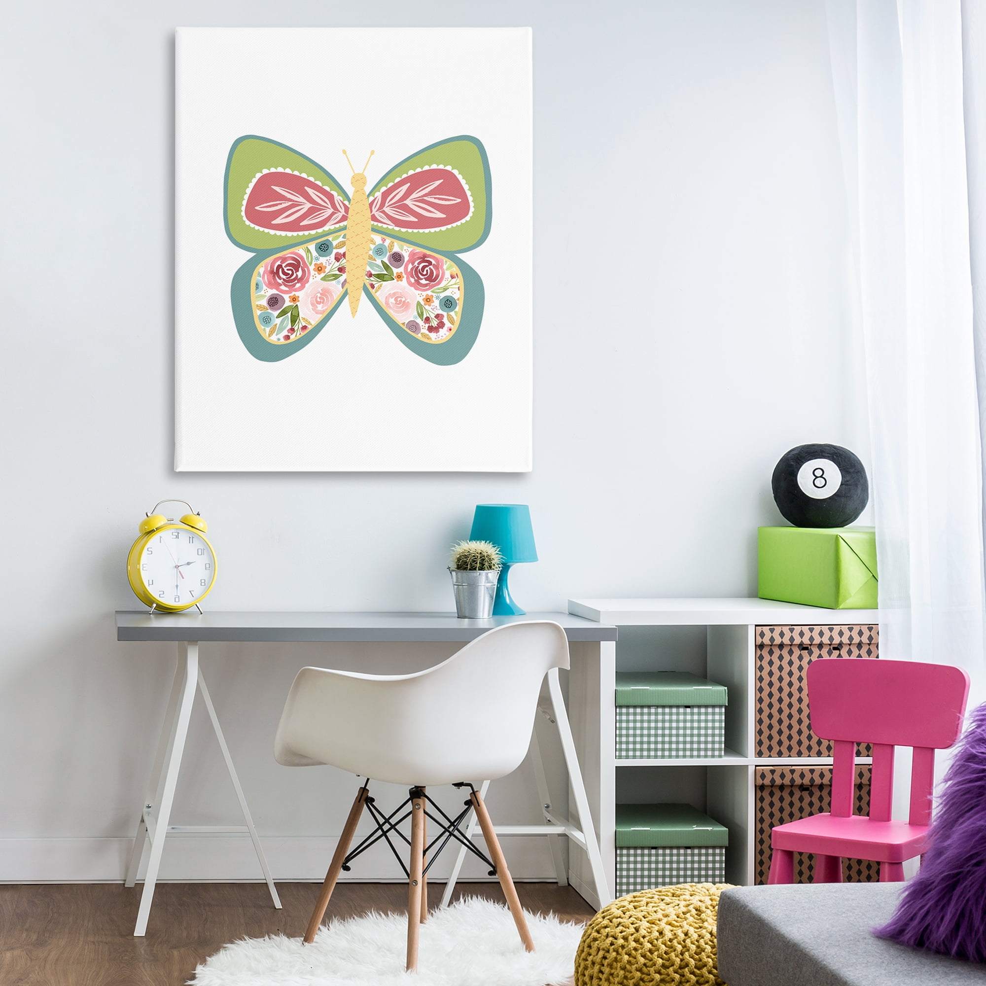 Stupell Industries Boho Pattern Butterfly Animals & Insects Painting Gallery Wrapped Canvas Art Print Wall Art, 36 x 48