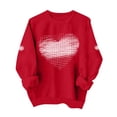 thumbnail image 6 of Sweatshirt for Women Graphic Heart Print Crewneck Long Sleeve Loose Fit Casual Pullover Tops Fashion Festive Heart Pattern Clothes for Daily Wear, 6 of 7