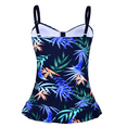 thumbnail image 4 of Hilor Womens 50's Retro Ruched Tankini Tops Ruffle Hem Swimsuit Tops Plus Size Swim Tops, 4 of 6