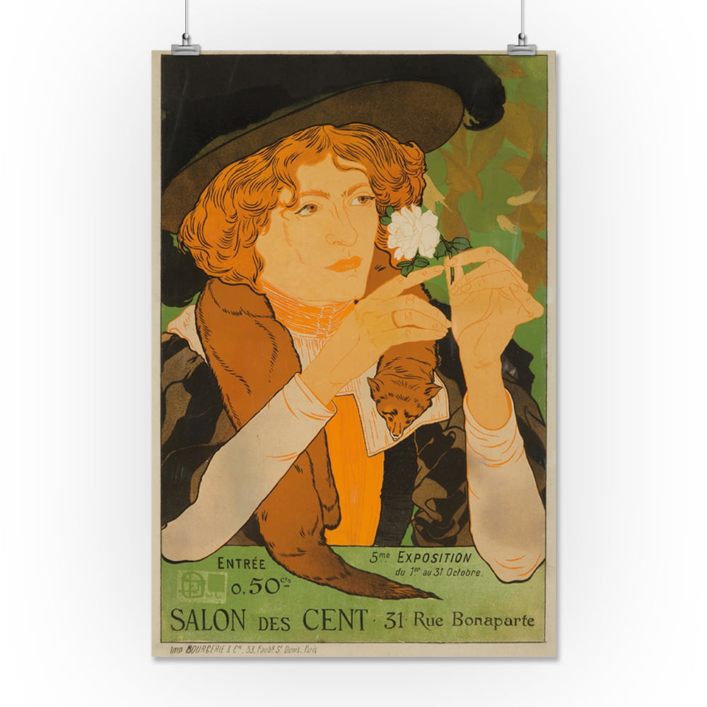 Salon des Cent - 5me Exposition Vintage Poster (artist: De Feure ...